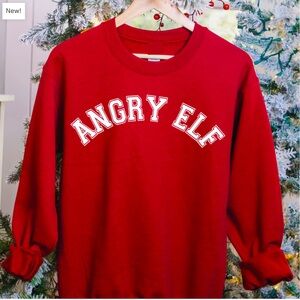 NWT Unisex Angry Elf Sweatshirt
